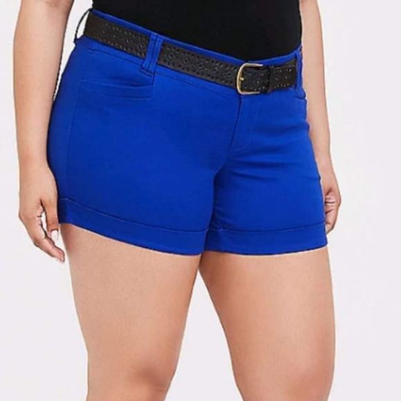torrid Shorts Torrid 26 Electric Blue Satin Shorts Poshmark